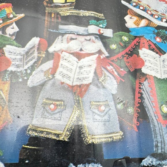 Vintage NOS Christmas Felt Centerpiece Kit 3161 Carolers Holiday Craft Set By Ho - Picture 3 of 7